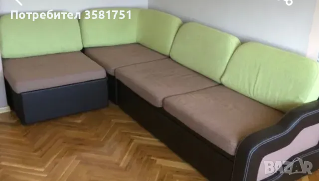 Холов ъглов диван с функция сън