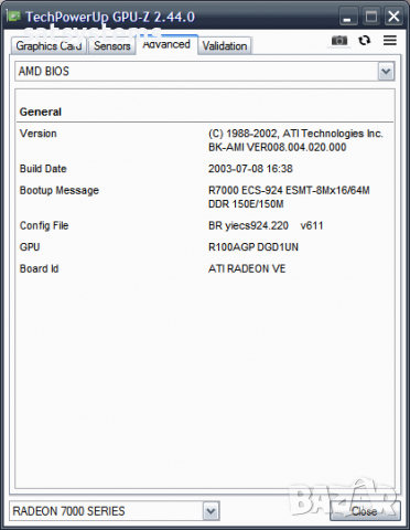 Видео карта ATi Radeon ECS R7000L-64TC(V1.0) 64MB DDR 64bit AGP, снимка 12 - Видеокарти - 36475613