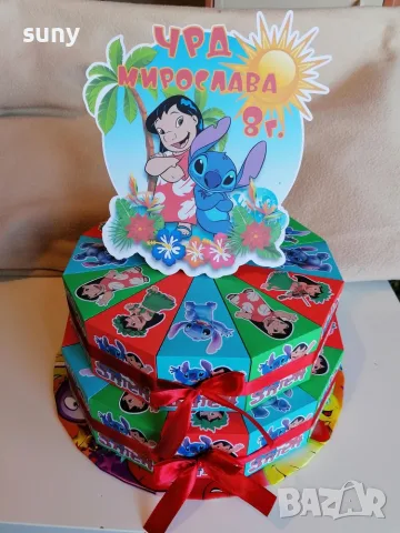 Картонена торта Стич, снимка 7 - Други - 55963872
