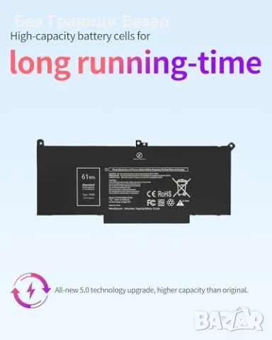 Нова Батерия за лаптоп Dell Latitude F3YGT 7.6V 8000mAh 61Wh лаптоп аксесоар, снимка 3 - Батерии за лаптопи - 55852966