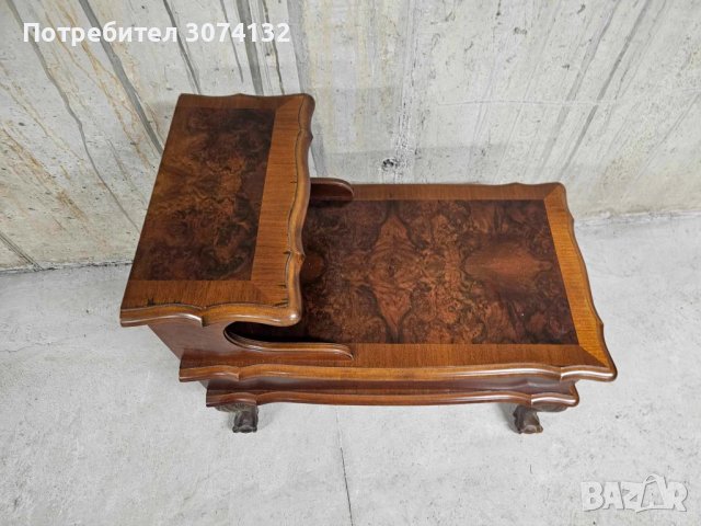 Шкафче седалка с интарзия в стил Чипъндейл, снимка 2 - Шкафове - 41854089