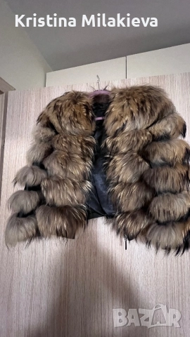 Кожено палто/яке с естествен косъм , снимка 1