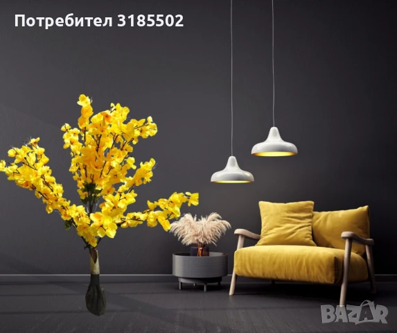 Декоративно изкуствено цвете с жълти цветове, 100см, снимка 6 - Изкуствени цветя - 51227088