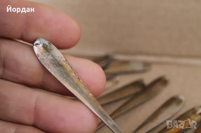 10 сребърни лъжици за чай , снимка 5 - Други ценни предмети - 49862379