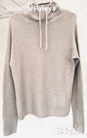 Луксозен бежов пуловер OUI 100% organic памук, снимка 7 - Блузи с дълъг ръкав и пуловери - 53157181