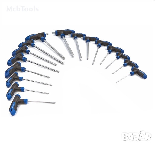 Комплект шестограми и торксове с ръкохватка 16 части STAHLMAYER, снимка 3 - Други инструменти - 51674327