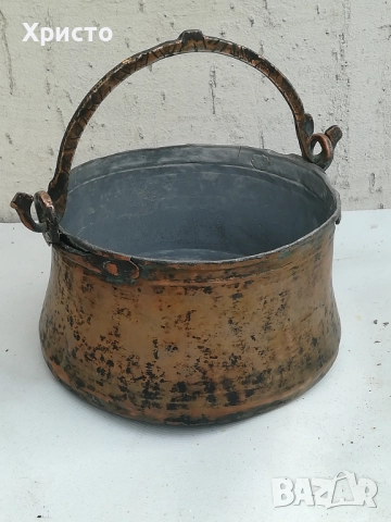 Ръчно изработено бакърено котле/менче., снимка 2 - Антикварни и старинни предмети - 52878820