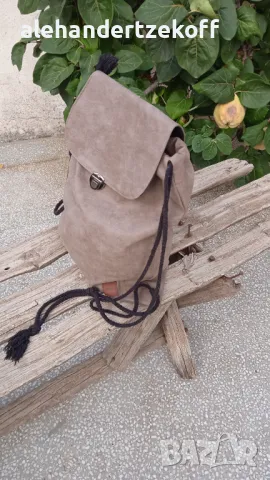 Кожена мешка раница ALE-HOP, снимка 2 - Раници - 47409772
