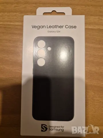 Vegan Leather Case за Samsung Galaxy S24 S921, Black GP-FPS921HCABW