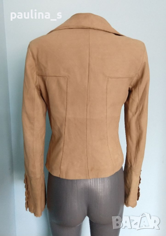Дизайнерско сако / яке от естествен мек набук "Arma"®leather / малък размер , снимка 6 - Сака - 36148932