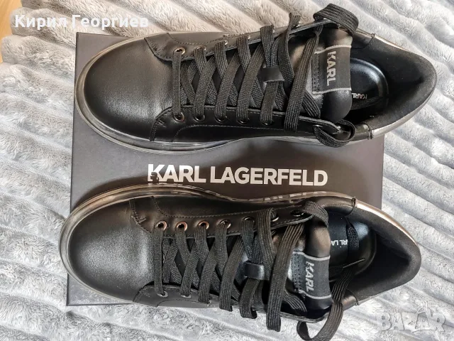 Мьжки кожени маратонки Karl Lagerfeld, снимка 3 - Маратонки - 56335480