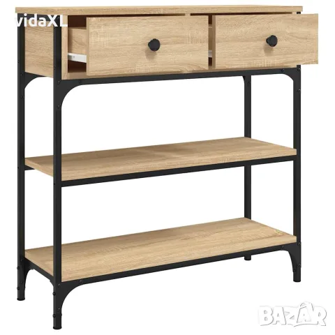 vidaXL Конзолна маса, дъб сонома, 72,5x25x75 см, инженерно дърво, снимка 5 - Маси - 56148080