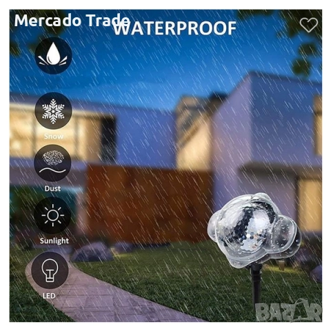 Лазерен прожектор Mercado Trade, Червени и зелени светлини, снимка 3 - Декорация за дома - 52226810