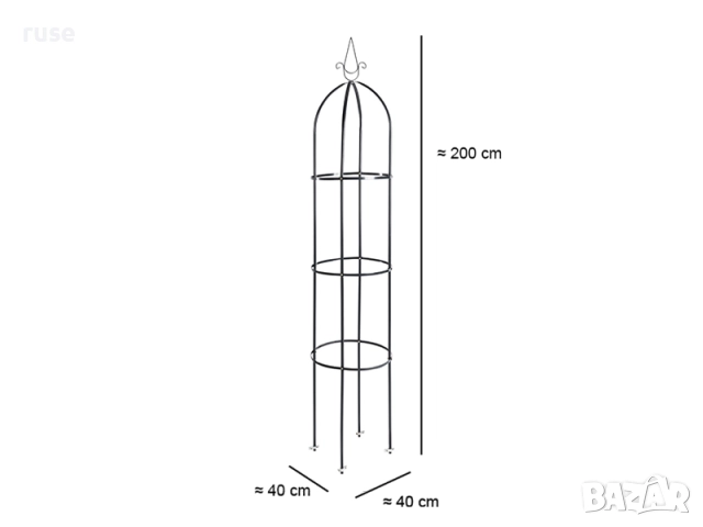 НОВИ! Обелиск стойка за пълзящи растения 200x40х40см, снимка 6 - Градински мебели, декорация  - 52399487