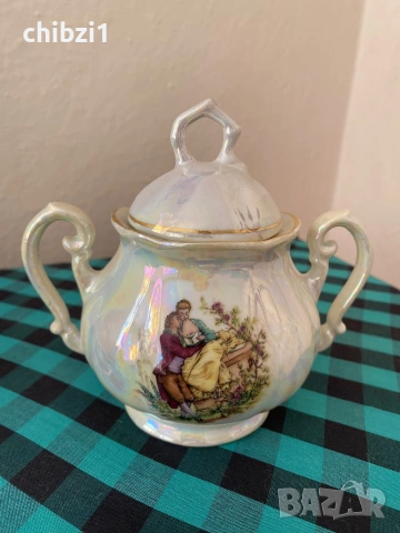 ⚜️Прекрасен сервиз за кафе от бивша Югославия със седефено покритие , снимка 3 - Сервизи - 53403697