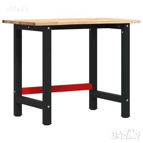 vidaXL Работна маса, 100x60x81,5 см, масивна дървесина дъб