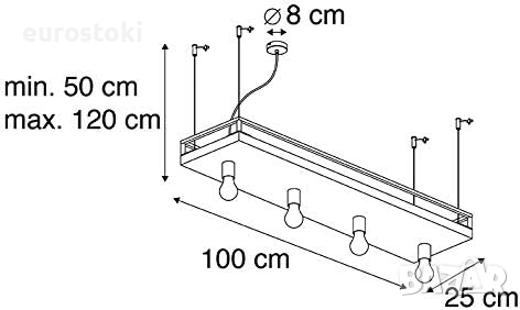 Qazqa - Shelf Индустриална висяща лампа за трапезария за таван, черна с дърво, за 4 крушки - рафт  , снимка 7 - Лампи за таван - 52031424