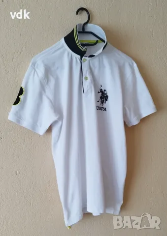 100% Оригинална страхотна мъжка тениска с яка U.S. POLO ASSN! , снимка 2 - Тениски - 55931625