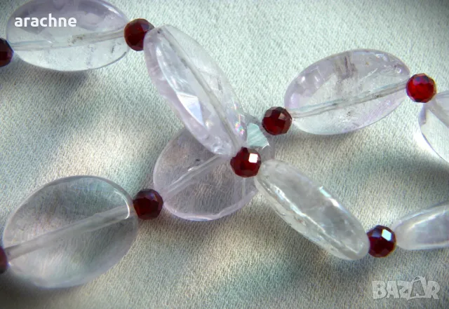 Гривна с планински кристал и рубини, снимка 6 - Гривни - 48627934