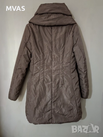 Зимно дамско яке палто кафяво бежово M размер, снимка 2 - Якета - 51858174