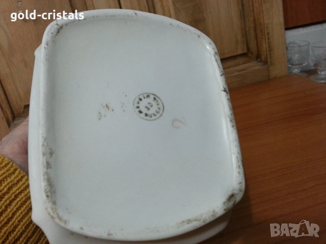 Стар български порцелан буркан сол, снимка 2 - Антикварни и старинни предмети - 35778737