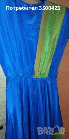 Синя копринена дамска рокля, снимка 2 - Рокли - 42475520