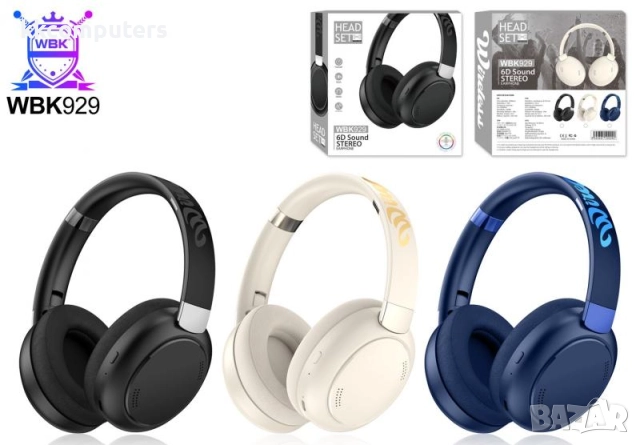 Bluetooth Handsfree Wireless Слушалки WBK929 /Черен/ Баркод : 2404091, снимка 2 - Bluetooth слушалки - 52573603