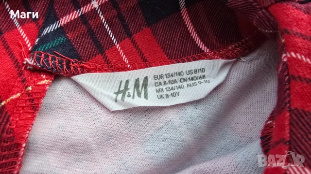 Детска карирана рокля H&M 8-10 години , снимка 2 - Детски рокли и поли - 52385323