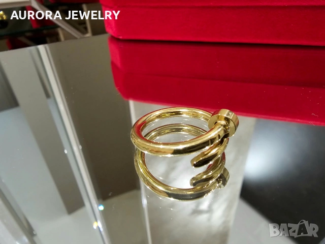 CARTIER Nail Juste un Clou Classic Gold Пръстен Пирон, снимка 2 - Пръстени - 53029433