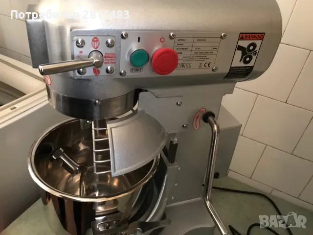 Планетарен миксер 10 л - 3 скорости 110, 178 и 390 об/мн за разбиване, смесване и месене, снимка 2 - Миксери - 48862424