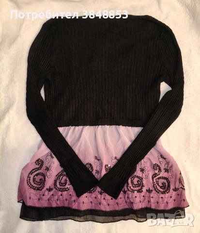 Лилава туника/блуза , снимка 3 - Блузи с дълъг ръкав и пуловери - 53412293