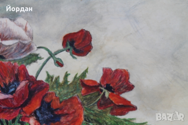 Немска картина смесена техника , снимка 5 - Антикварни и старинни предмети - 36053497