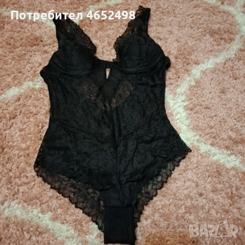 Дамско  черно Боди с дантела, снимка 6 - Бельо - 53575439