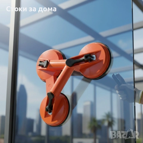 Троен вакуумен държач за стъкла до 120 кг, снимка 2 - Други инструменти - 53427957