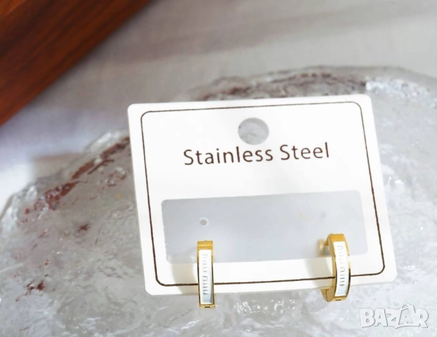 обеци от висококачествена медицинска стомана miu miu, снимка 11 - Обеци - 52093063