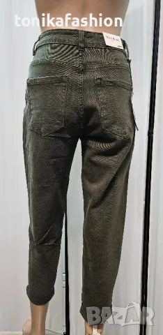 Дънки Мом фит цвят Каки S, снимка 3 - Дънки - 48993258