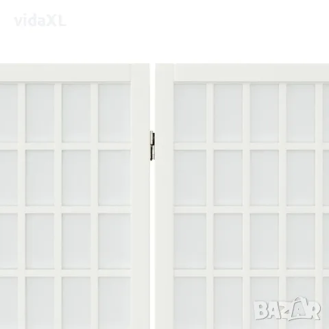 vidaXL Параван за стая, 3 панела, в японски стил, 120x170 cм, бял, снимка 5 - Паравани - 56147240
