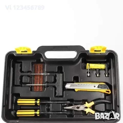 Мощен двуцилиндров компресор за автомобили в куфар с инструменти, снимка 2 - Аксесоари и консумативи - 50784954