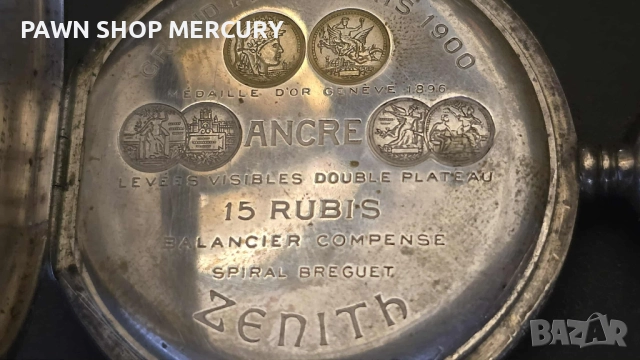 Продавам Zenith silver 800, 1913г. , снимка 3 - Антикварни и старинни предмети - 52111032