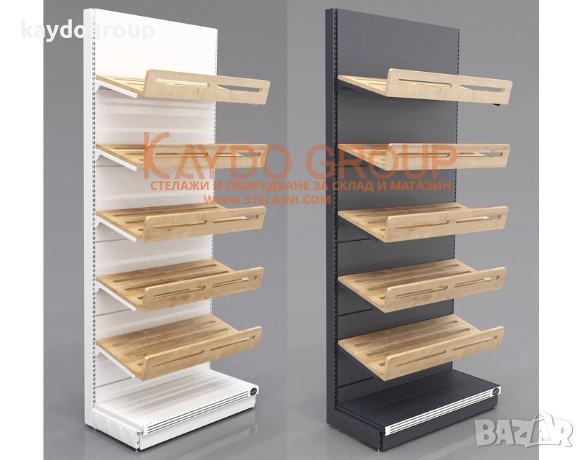 Стелаж за хляб, печива, пекарна, соленки, фурна, хлебарница, метален с дървен гръб НОВ!, снимка 11 - Стелажи и щандове - 51837225