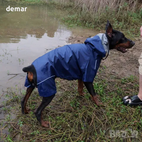 Пълно покритие Водоустойчив дъждобран за кучета със светлоотразителни елементи, тъмносин 4XL, снимка 7 - За кучета - 47332166