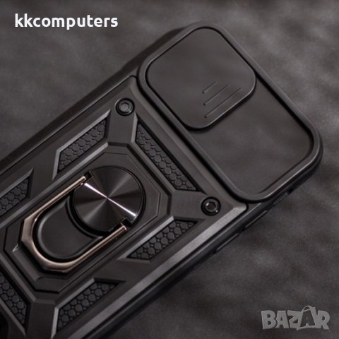 Силиконов твърд кейс bSmart Defender Slide, За iPhone 14 (6.1), Черен, снимка 3 - Калъфи, кейсове - 39117807