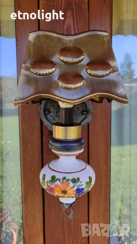 Стенна лампа аплик с ръчно рисувана керамика 