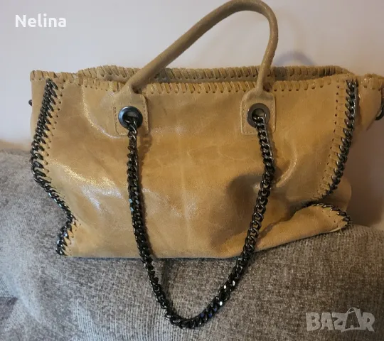 Продавам италианска дамска чанта естествена кожа