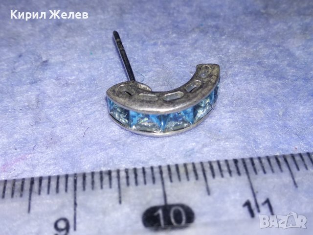 СКЪПОЦЕННА СРЕБЪРНА АР ДЕКО ОБЕЦА СРЕБРО 925 с ЮВЕЛИРНО ФАСЕТИРАН СИН ЦИРКОНИЙ 38220, снимка 8 - Обеци - 40933205