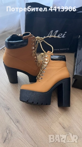 Дамски боти на ток, снимка 1