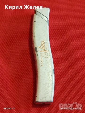 Метална запалка Karelia slims работи иска зареждане за КОЛЕКЦИЯ ДЕКОРАЦИЯ 41029, снимка 3 - Колекции - 53604765