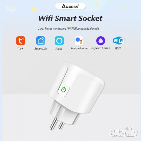 НОВ 20А 4400Watt Смарт Контакт Умен Щепсел Smart Wi-Fi Bluetooth Управление , снимка 7 - Друга електроника - 39029052