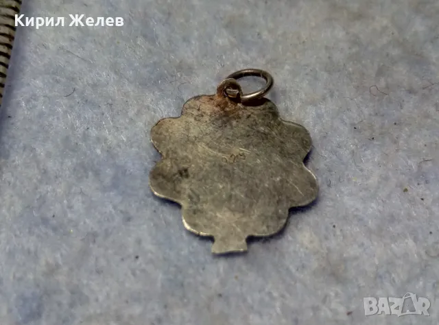 РЪЧНО ОРНАМЕНТИРАН АРТ ПЕНДАНТ ЧЕТИРИЛИСТНА ДЕТЕЛИНА СРЕБРО 925 с ФАСЕТИРАНО КРИСТАЛЧЕ 41974, снимка 3 - Колиета, медальони, синджири - 49757607