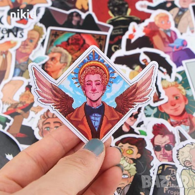 38 бр Good Omens Добри поличби  самозалепващи лепенки стикери за украса декор, снимка 3 - Други - 44784121